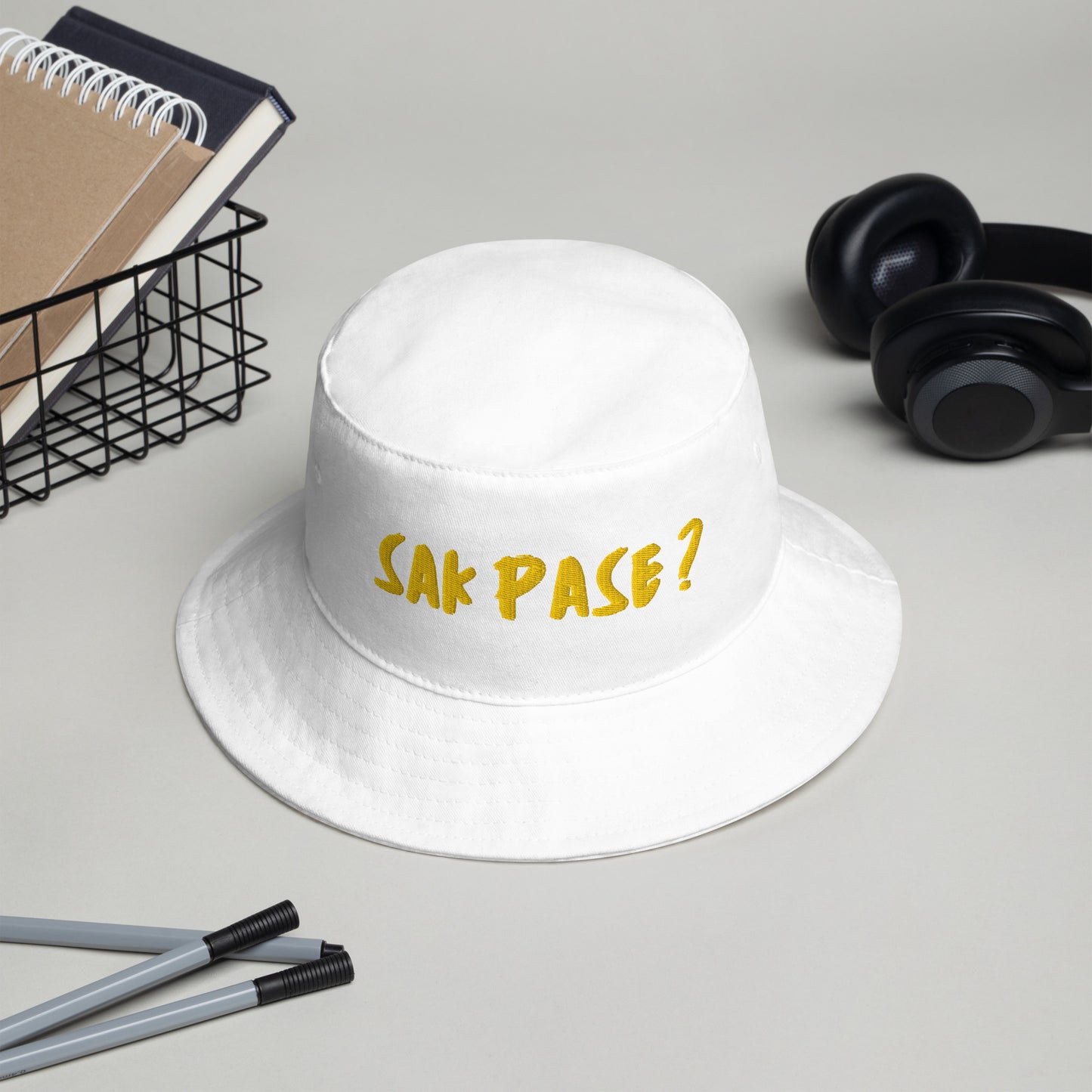 Sakpase embroidered bucket hat streetwear style
