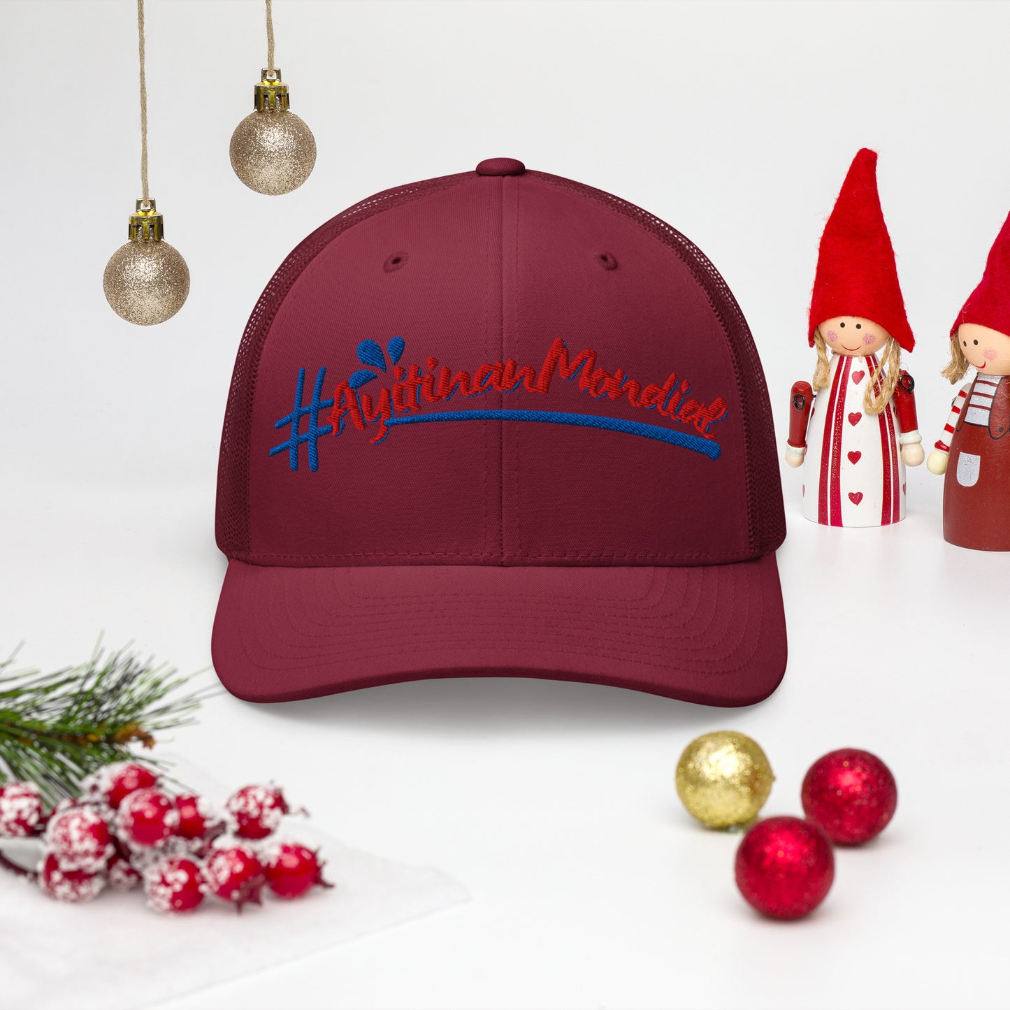 Haitian culture embroidered cap Ayitinanmondial collection