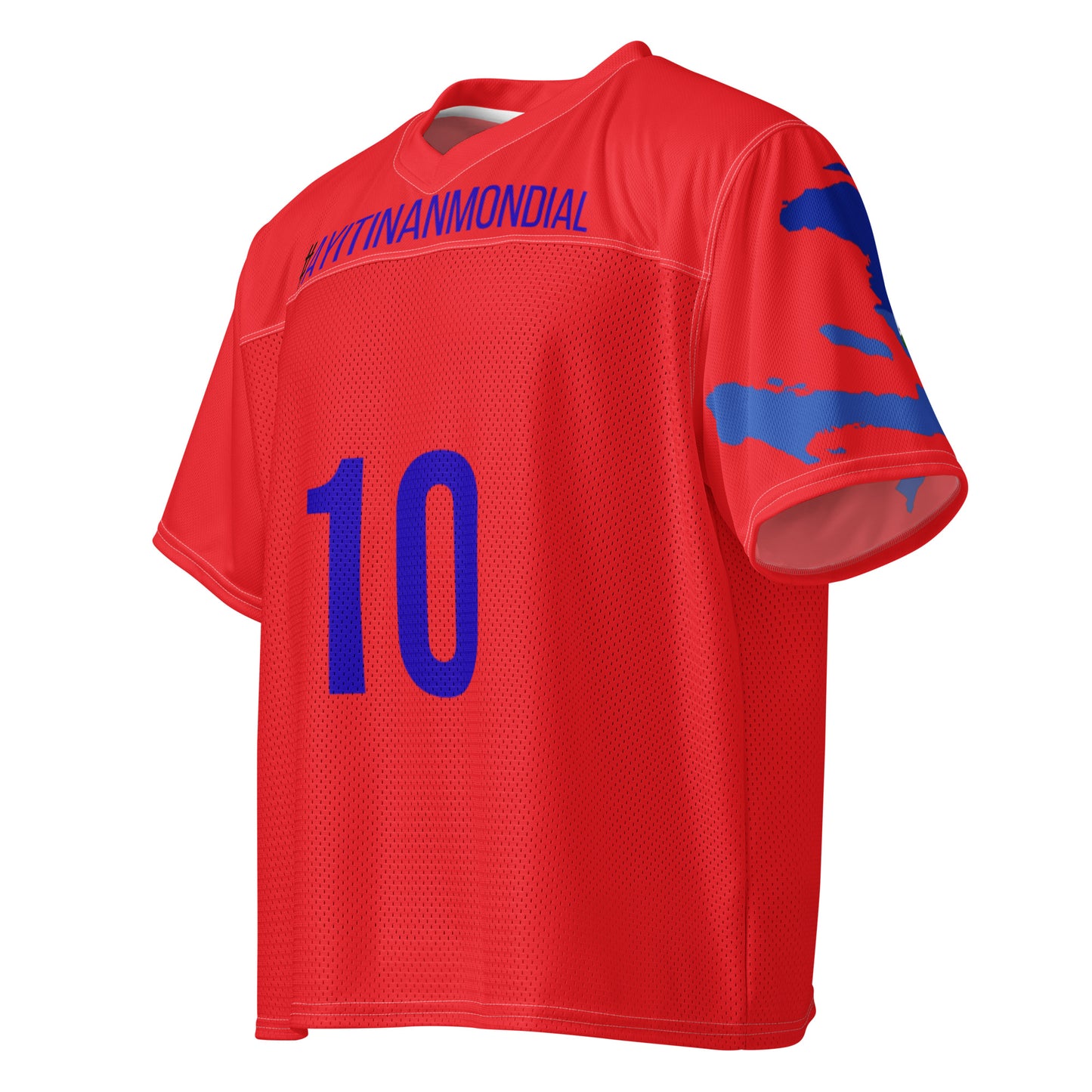 Ayiti Nan Mondial boxy jersey t-shirt front view Haitian streetwear