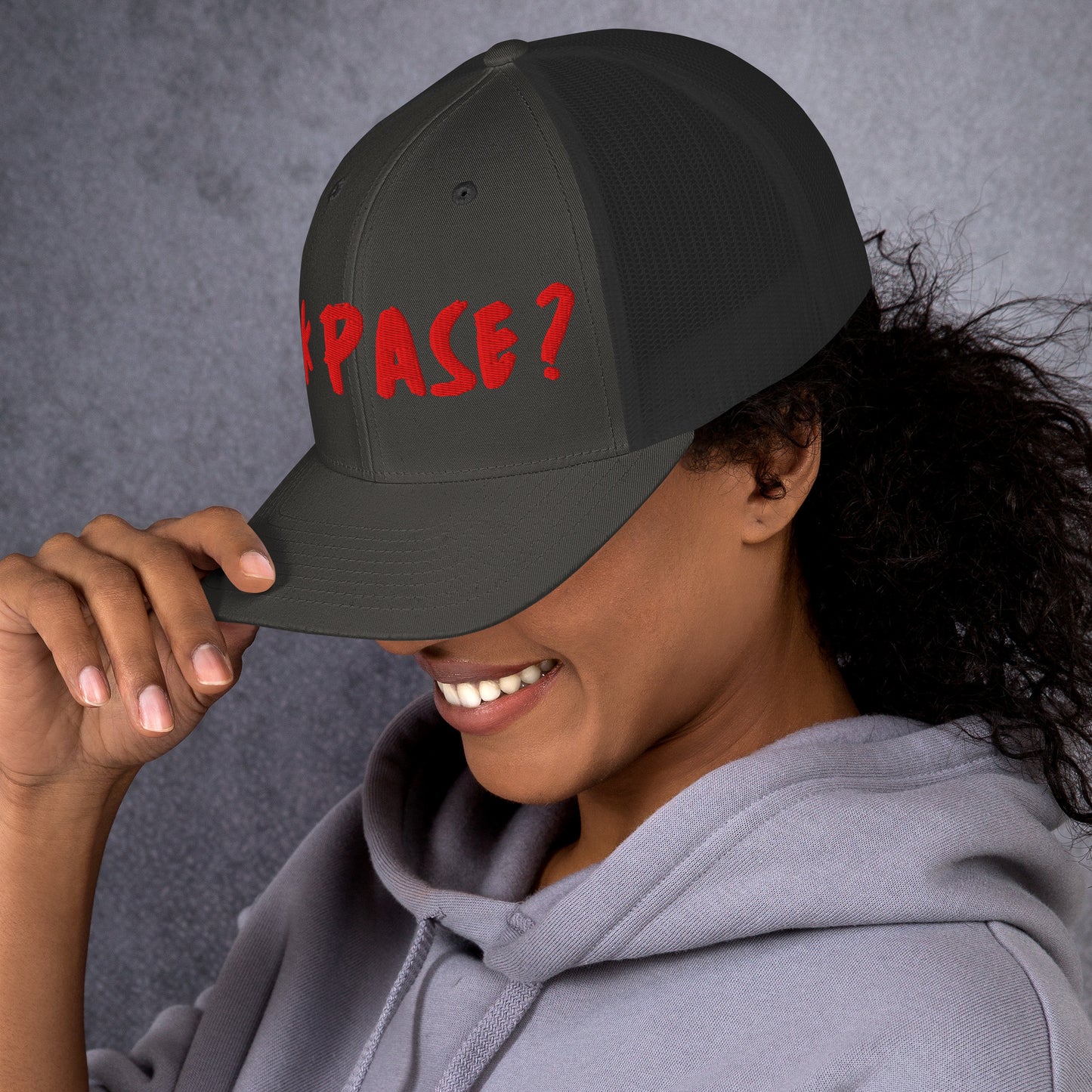 charcoal Sakpase embroidered cap Haiti streetwear brand