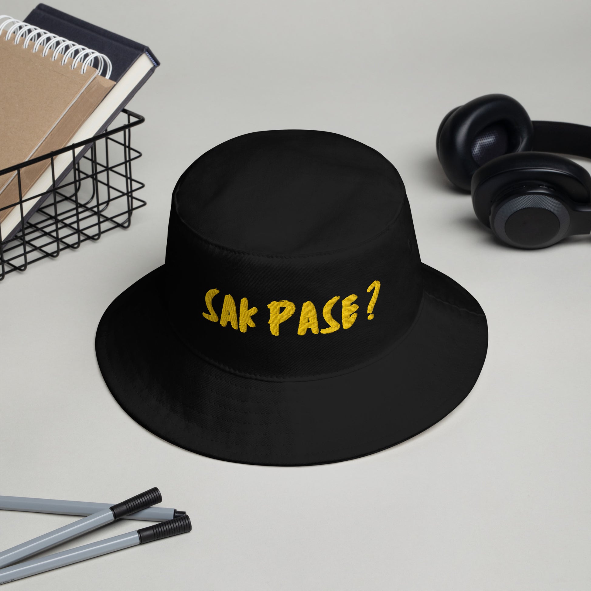 Sakpase embroidered bucket hat streetwear style