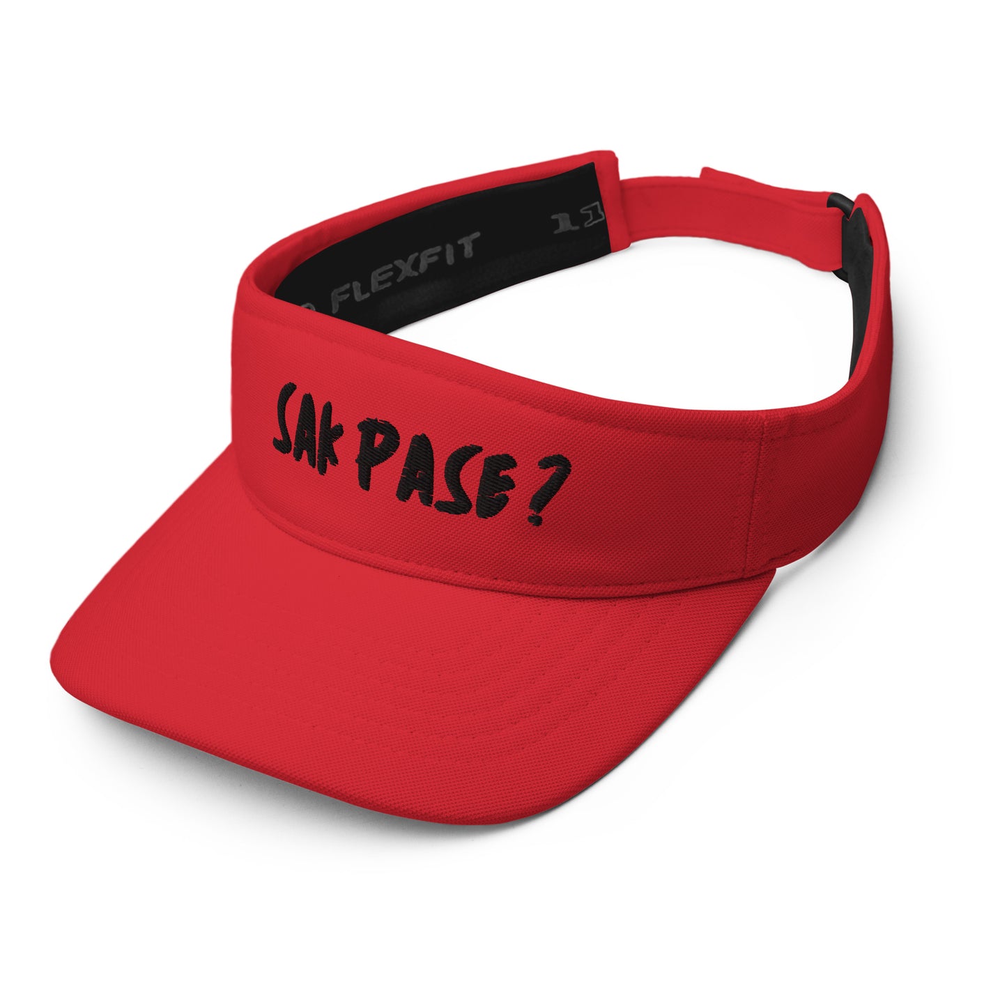 Red Sakpase visor hat with embroidered logo Haitian merch”