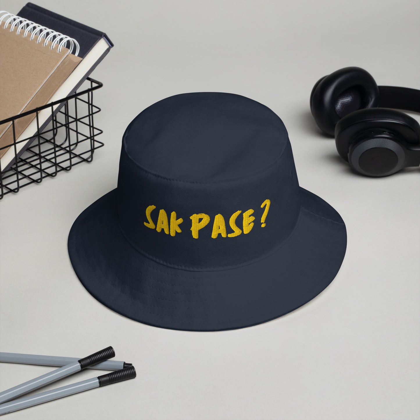 Sakpase embroidered bucket hat streetwear style